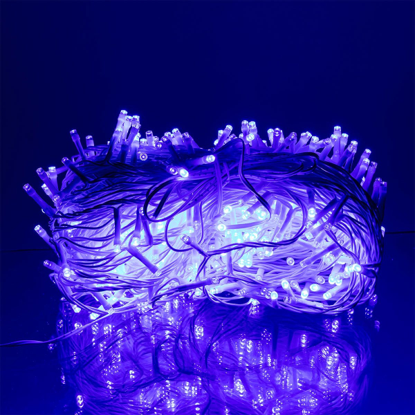 Гірлянда Різдвяна фея вулична 50 м 500 LED білий провід Синій CF500L50MWBL - фото №6