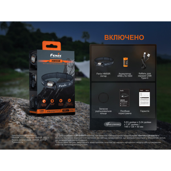 Ліхтар налобний Fenix HM55R, фіолетовий - фото №23