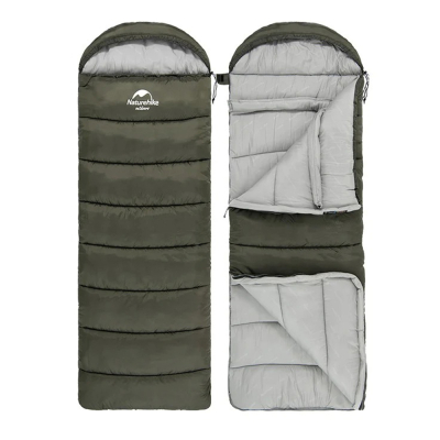 Спальник з капюшоном Naturehike U150 NH20MSD07, (11°C), лівий, зелений - фото