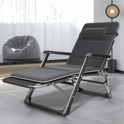 Розкладне крісло ліжко з подушкою LEOBRO Темно-сіре - фото