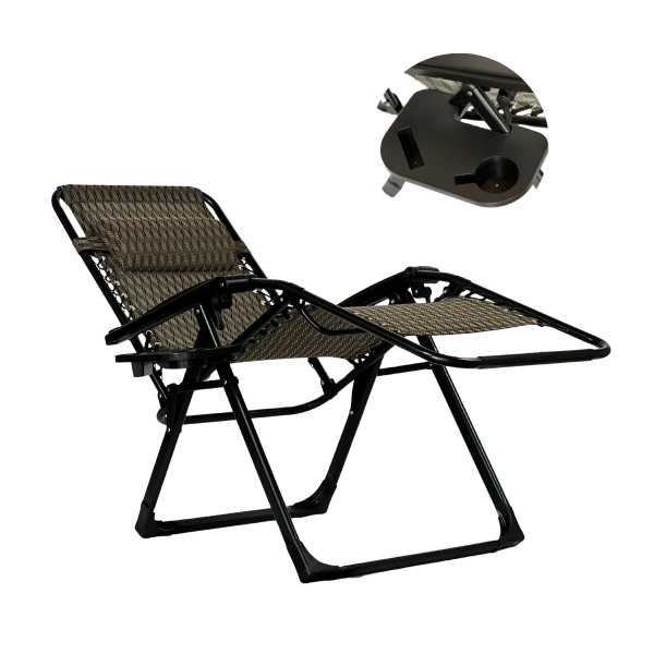 Розкладне крісло шезлонг LEOBRO Zero Gravity Premium Plaid (LB-ZGC-G2-PLD) - фото