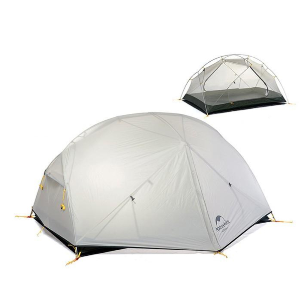 Намет надлегкий двомісний  з футпринтом Naturehike Mongar NH17T007-M, 20D, сiрий - фото