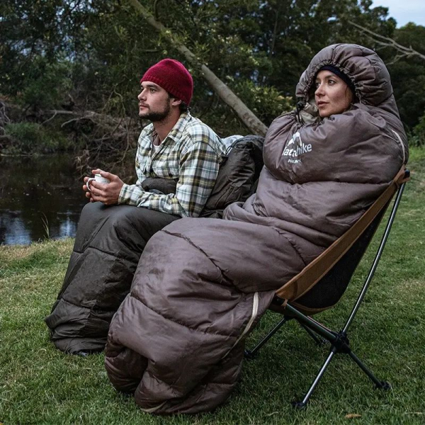 Спальник з капюшоном Naturehike U150 NH20MSD07, (11°C), лівий, коричневий - фото №4