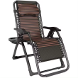 Розкладне крісло шезлонг Zero Gravity LEOBRO Коричневе 3D-тканина (ZGC-S04) - фото №1