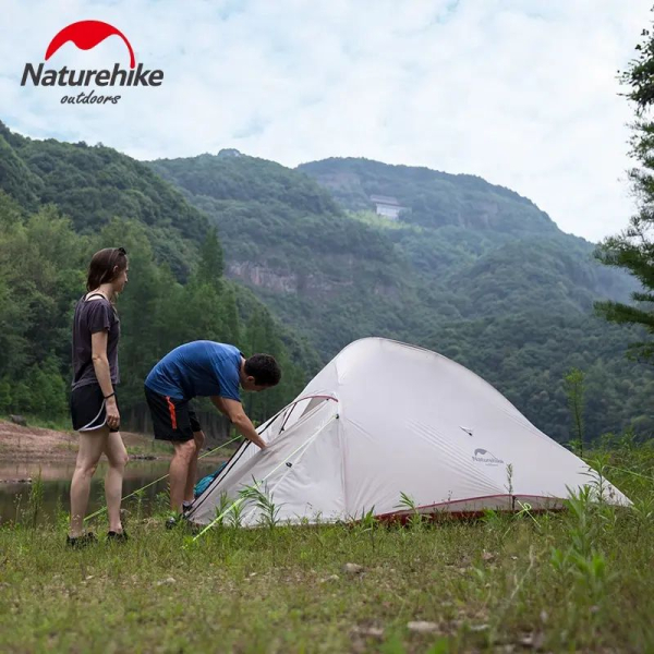 Намет надлегкий тримісний з футпринтом Naturehike Cloud Up 3 Updated NH18T030-T, 20D, темно-зелений - фото №4