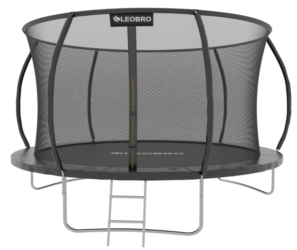 Батут із внутрішньою захисною сіткою 312 см LEOBRO Premium Pro 10FT BLACK - фото