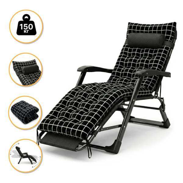 Розкладне крісло ліжко з оксамитовим матрацом LEOBRO (LB-FCB-G4-PAT) - фото