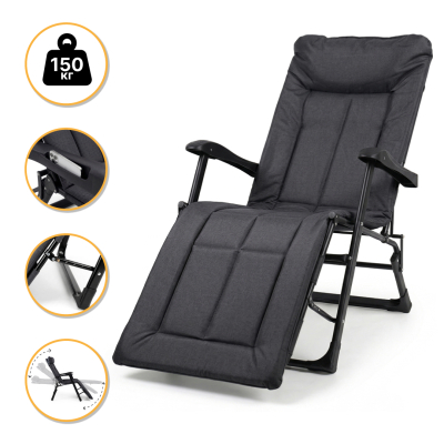 Розкладне крісло ліжко з вбудованим матрацом LEOBRO Black (LB-FCB-G3-BLK) - фото