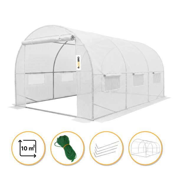 Посилена садова теплиця парник LEOBRO Garden 10м2 White (LB-10M25W) - фото №5
