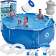 Каркасний круглий басейн Avenli 305х76см комплект 17в1 з термометром - фото №1