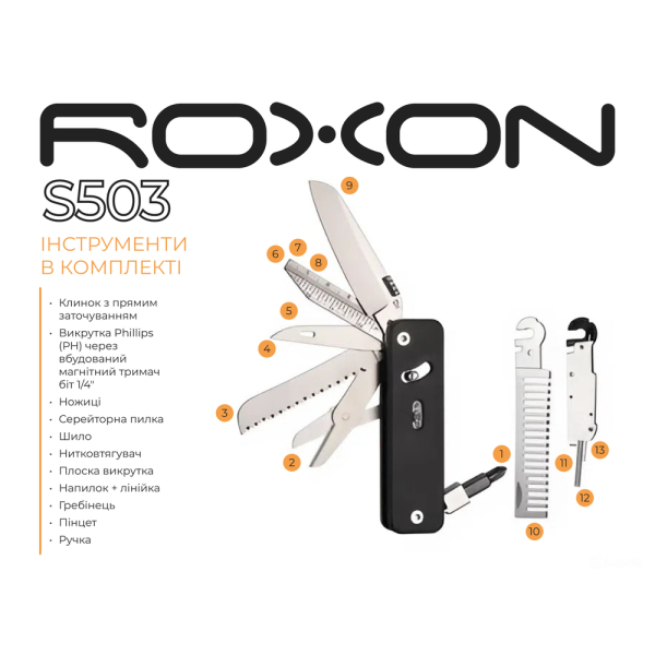 Мультитул Roxon Flex Companion S503G чорний - фото №14