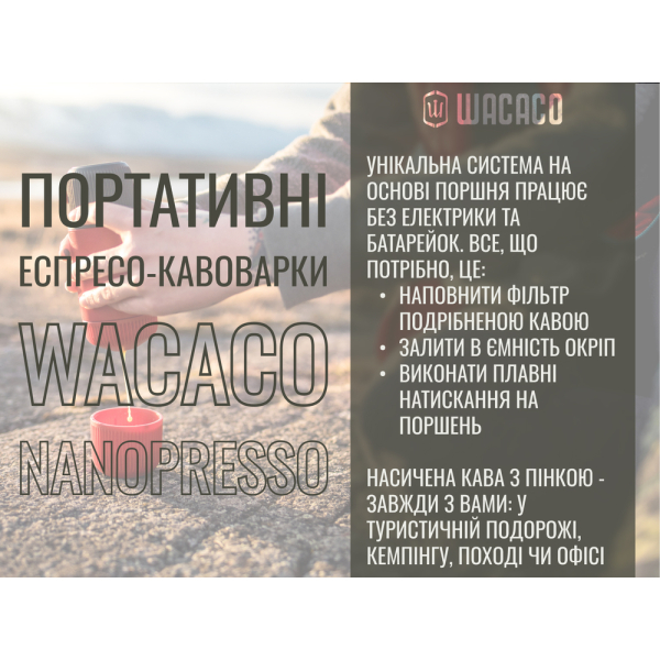 Портативна еспресо-кавоварка Wacaco Nanopresso жовта - фото №8