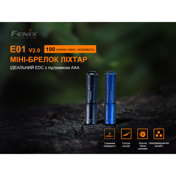 Ліхтар ручний Fenix E01 V2.0 блакитний - фото №14