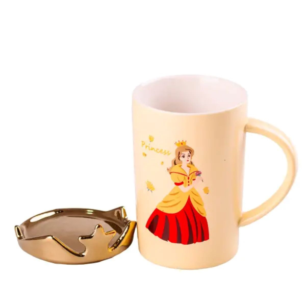 Чашка керамічна Princess 400мл з кришкою Жовтий HPCYM0845Y - фото №2