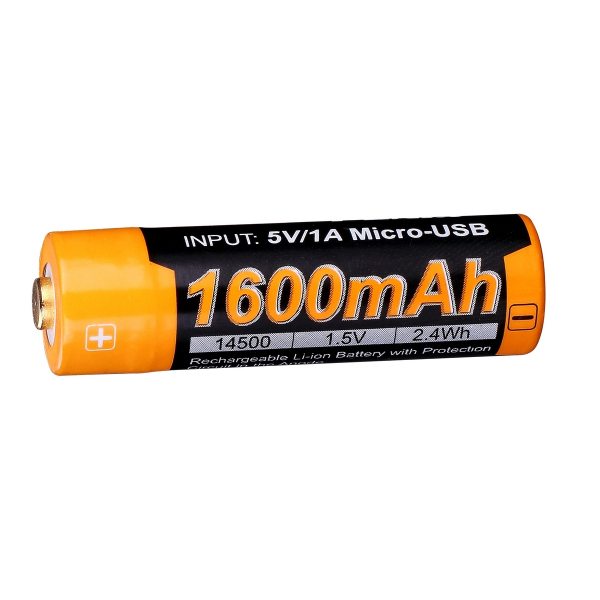 Акумулятор 14500 Fenix ARB-L14-1600U micro usb зарядка - фото №4