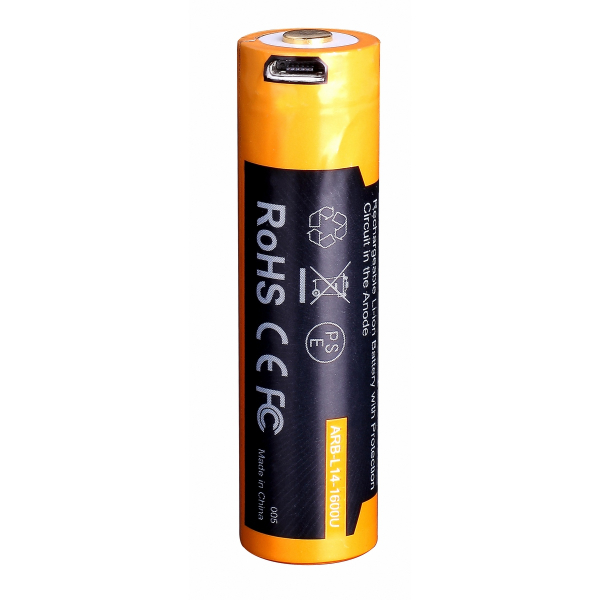 Акумулятор 14500 Fenix ARB-L14-1600U micro usb зарядка - фото №5