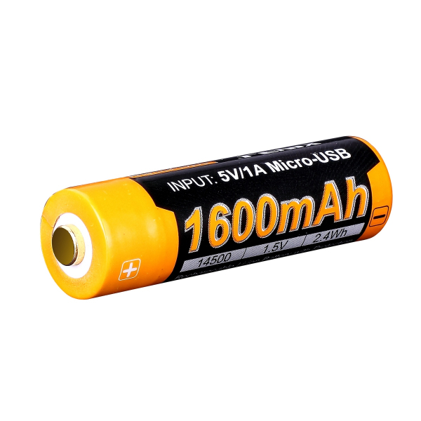 Акумулятор 14500 Fenix ARB-L14-1600U micro usb зарядка - фото №3
