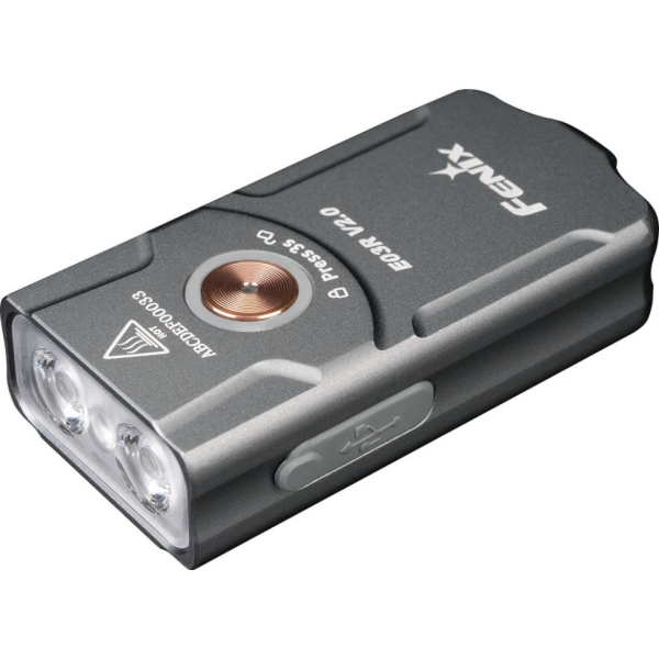 Ліхтар наключний Fenix E03R V2.0, сірий - фото