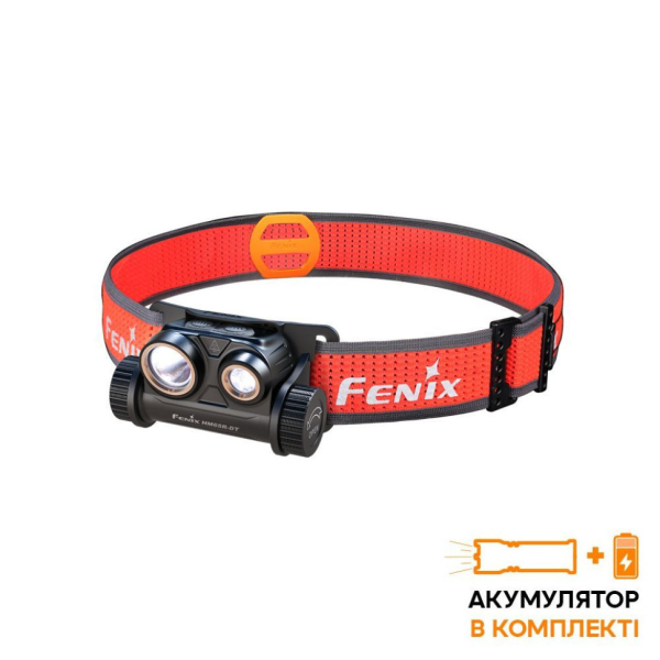Ліхтар налобний для бігу Fenix HM65R-DT, чорний - фото