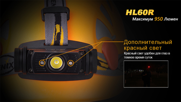 Ліхтар налобний Fenix HL60R DY Cree XM-L2 U2 Neutral White LED - фото №16