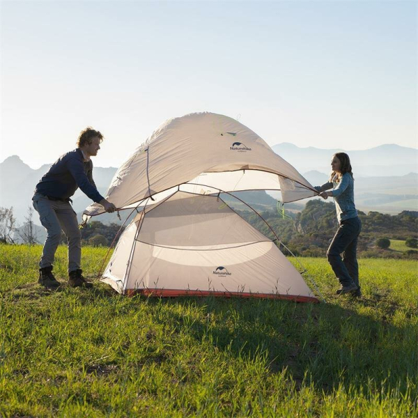 Намет надлегкий двомісний  з футпринтом Naturehike Cloud Up 2 Updated NH17T001-T,  20D, сірий - фото №5