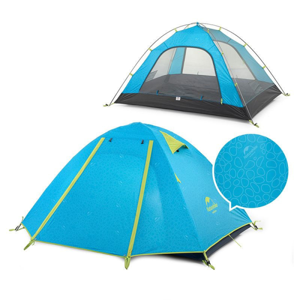 Намет двомісний Naturehike P-Series NH18Z022-P, 210T/65D, блакитний - фото №3