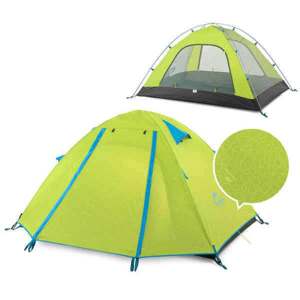 Намет двомісний Naturehike P-Series NH18Z022-P, 210T/65D, світлий салатний - фото №3