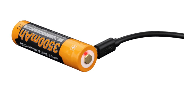 Акумулятор 18650 Fenix (3500 mAh) micro usb зарядка - фото №3
