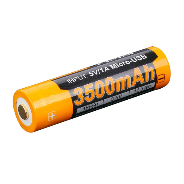 Акумулятор 18650 Fenix (3500 mAh) micro usb зарядка - фото №5