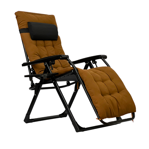 Розкладне крісло шезлонг LEOBRO Zero Gravity Premium Plus Brown (LB-ZGC-K2-BRN) - фото №2