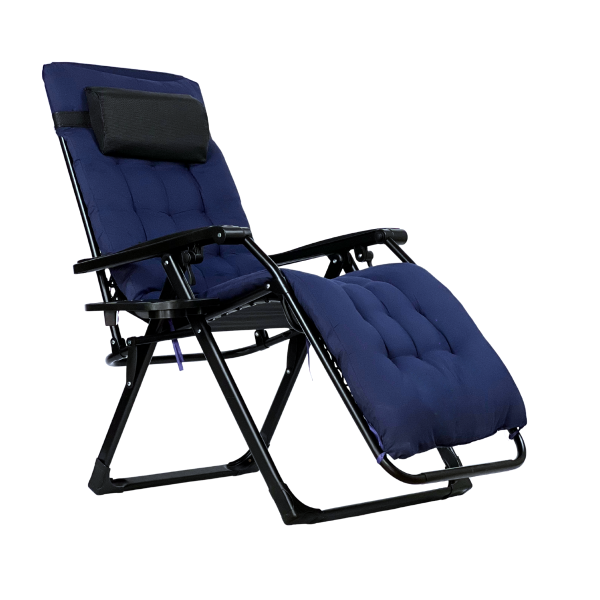 Розкладне крісло шезлонг LEOBRO Zero Gravity Premium Plus Dark Navy Blue (LB-ZGC-K2-DNB) - фото №2