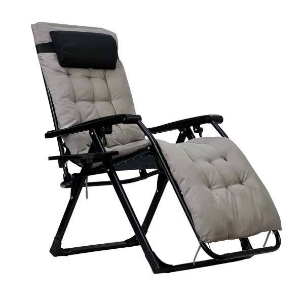 Розкладне крісло шезлонг LEOBRO Zero Gravity Premium Plus Grey (LB-ZGC-K2-GRY) - фото №2