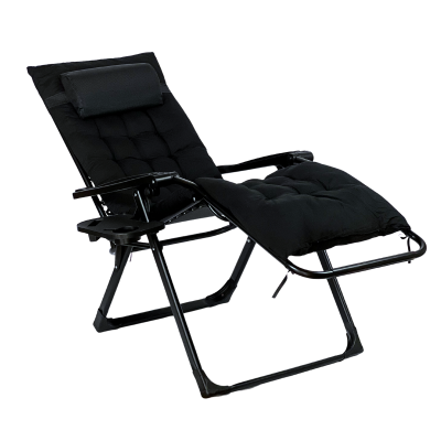 Розкладне крісло шезлонг LEOBRO Zero Gravity Premium Plus Black (LB-ZGC-K2-BLK) - фото