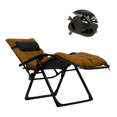 Розкладне крісло шезлонг LEOBRO Zero Gravity Premium Plus Brown (LB-ZGC-K2-BRN) - фото