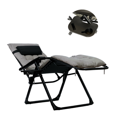 Розкладне крісло шезлонг LEOBRO Zero Gravity Premium Plus Grey (LB-ZGC-K2-GRY) - фото