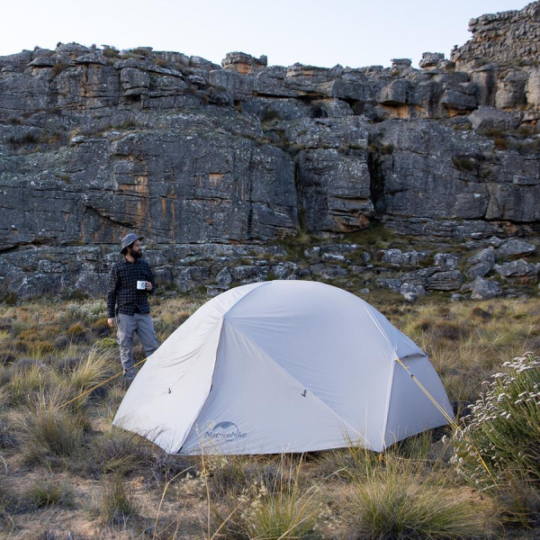 Намет надлегкий двомісний  з футпринтом Naturehike Mongar NH17T007-M, 20D, сiрий - фото №2