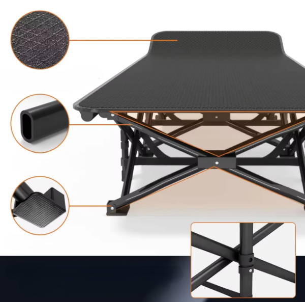 Розкладачка для туризму з потовщеним матрацом LEOBRO (CC-S04-PP) - фото №2