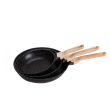 Набір з 3 алюмінієвих сковорідок з товстим дном MGC Чорний HP-4-410B - фото №2
