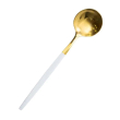 Набір чайних ложок 6 штук ложка чайна з нержавіючої сталі 12.9 см Білий із золотом HP-20-10 - фото №2