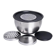 Набір мисок з нержавіючої сталі з кришками і терками салатники з нержавійки 3 штуки 2.5 л/2 л/1.5 л LG-02/3PCS - фото №2