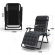 Крісло-шезлонг Zero Gravity LEOBRO з подушкою, складане, чорне (ZGC-R03-PP) - фото №2
