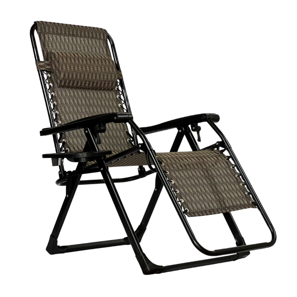 Розкладне крісло шезлонг LEOBRO Zero Gravity Premium Plaid (LB-ZGC-G2-PLD) - фото №2