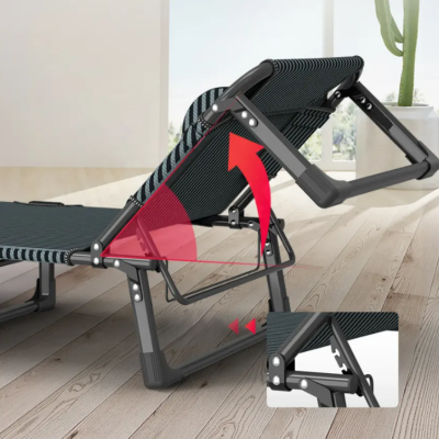 Розкладне ліжко до 150 кг з подушкою LEOBRO Темно-сіре - фото