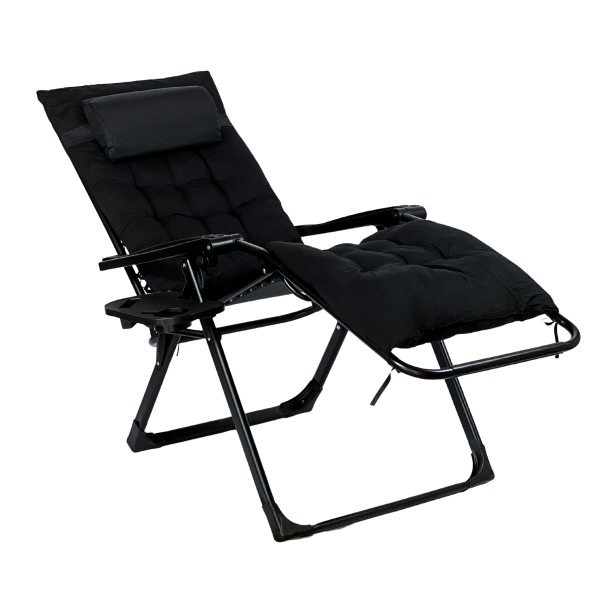 Розкладне крісло шезлонг LEOBRO Zero Gravity Premium Plus Black (LB-ZGC-K2-BLK) - фото №2