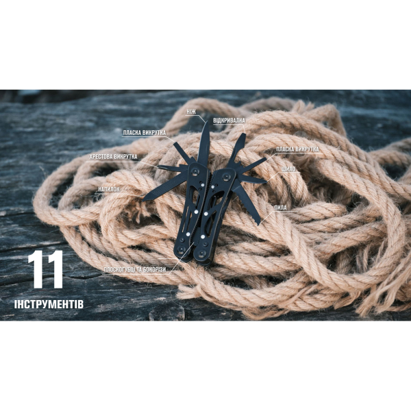 Мультитул Ganzo G104 S Чорний, Black - фото №6