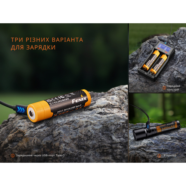 Акумулятор 18650 Fenix (3400 mAh) Type-C V3.0 - фото №9