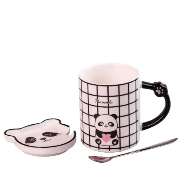 Чашка керамічна The Panda 350мл з блюдцем та ложкою HPCY8369C - фото №2