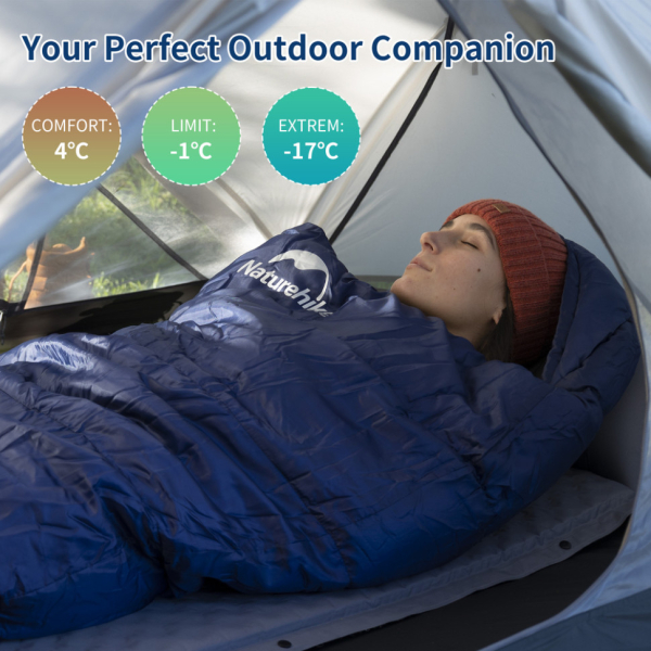 Спальник з капюшоном Naturehike MJ300 CNK2300SD014, темно-блакитний - фото №4