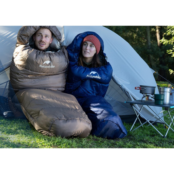Спальник з капюшоном Naturehike MJ300 CNK2300SD014, темно-блакитний - фото №6