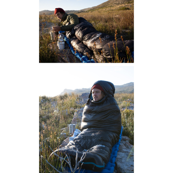 Спальник з натуральним пухом Naturehike CW400 NH18C400-D, p-р L, чорно-блакитний - фото №14